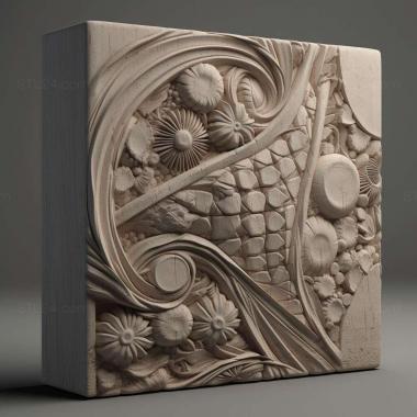 Patterns and decorations stl concrete 4 3d model